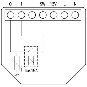 Shelly Plus 1 vidinė schema